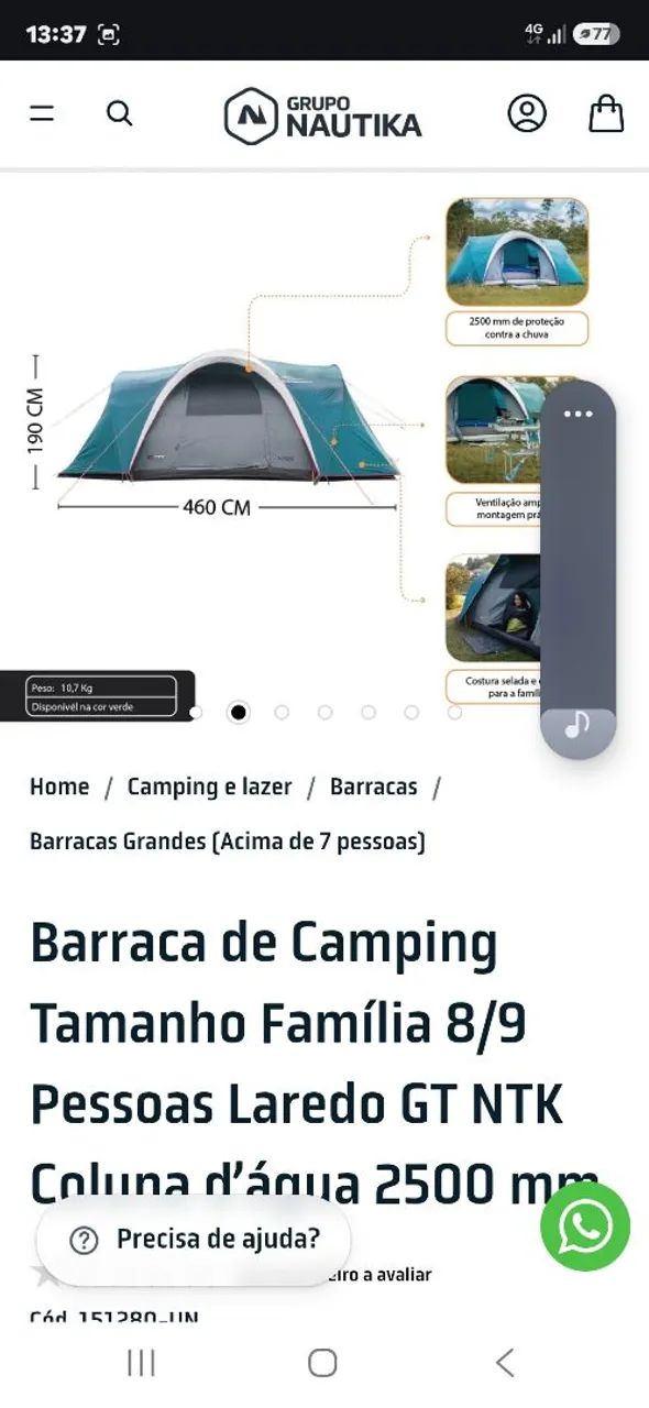 Vendo barraca de camping ntk 7 pessoas - Foto 5