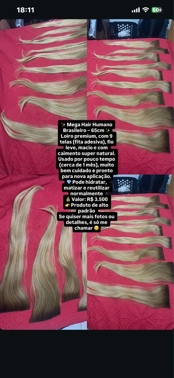 Mega hair humano brasileiro -65cm (9 telas) - Foto 6
