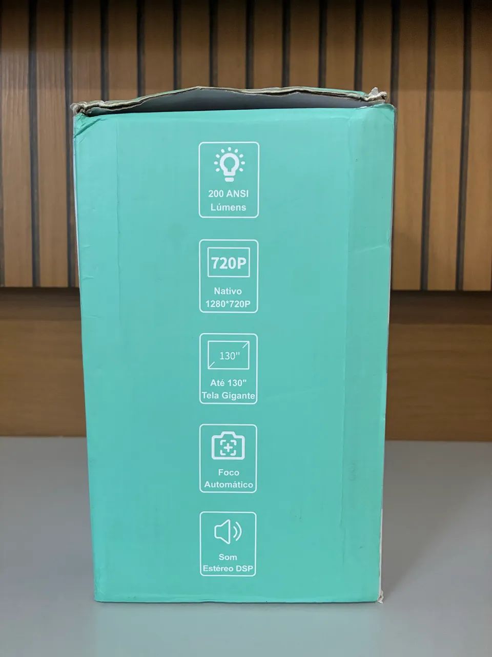 Projetor Multimídia 4K 720P para Celular TV Filmes 130 Polegadas -  Produto Novo - Foto 5