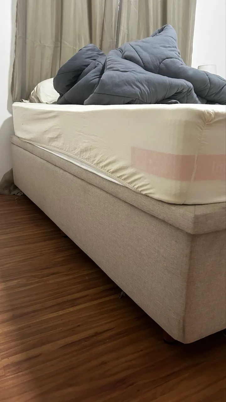 Cama Box Baú + Colchão de Casal inducol