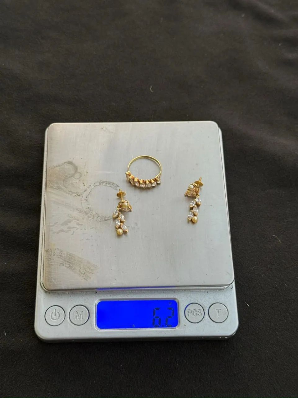 Conjunto brinco e anel em ouro 18k - Foto 3