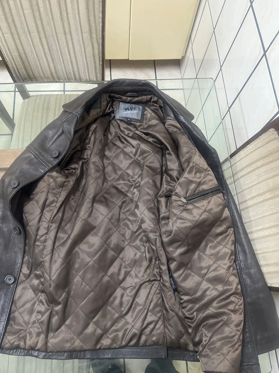 Jaqueta de couro estilo blazer M19 - Foto 4