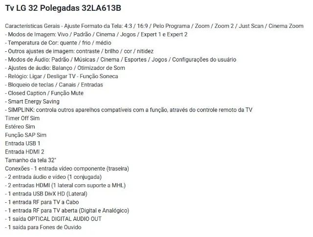 Tv LG 32 Polegadas 32LA613B - Foto 5
