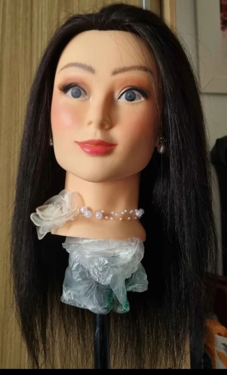 Boneca para treino cabelo humano