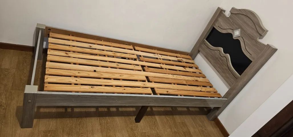 Cama de madeira MDF padrão solteiro - Foto 2