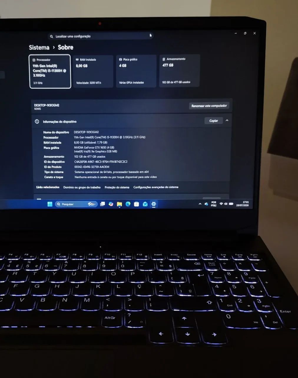 Notebook Lenovo ideapad 3i gaming  - Foto 3