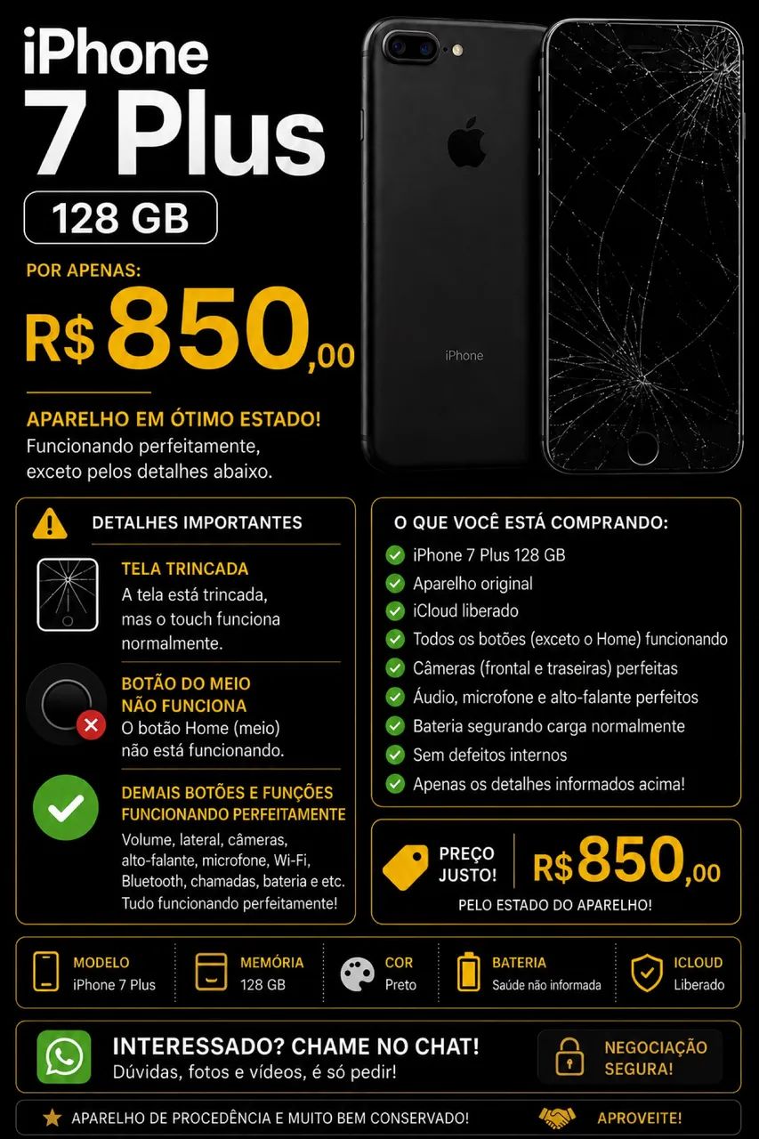 IPHONE 7 plus usado 