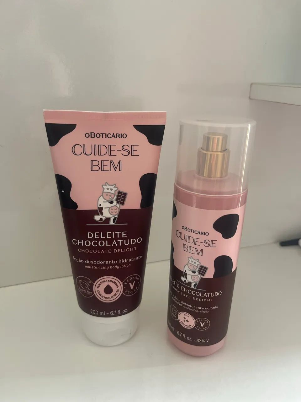 Kit body splash e creme corporal oBoticário