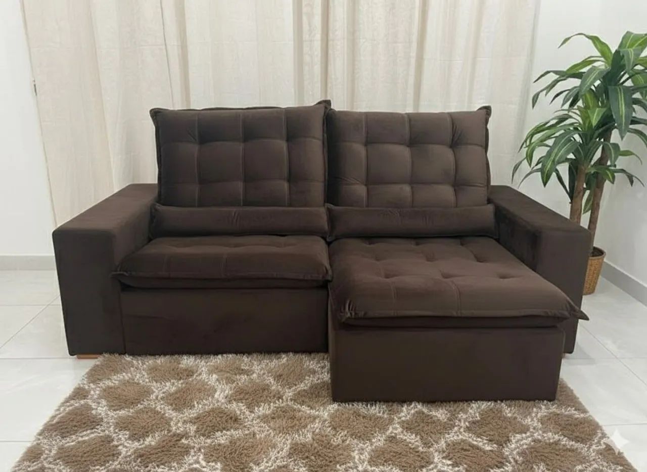 Sofá retratil e reclinável Londres com molas  - Foto 2