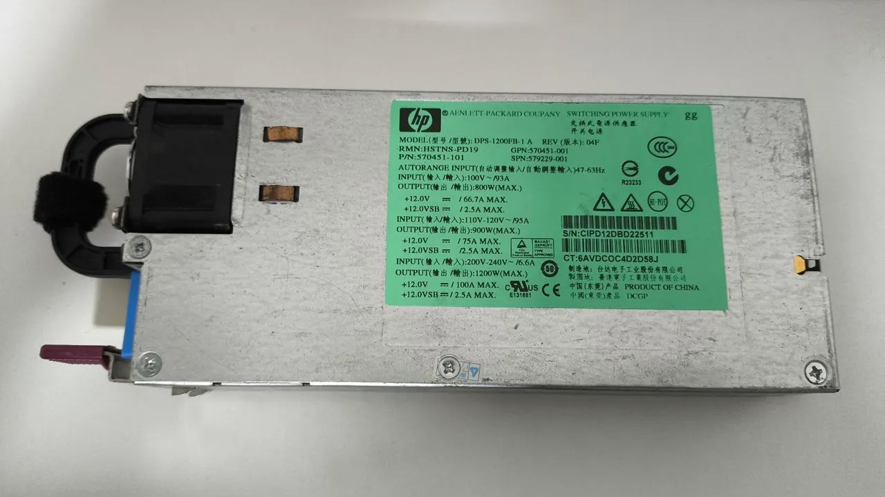 Fonte HP Server 1200W DPS-1200FB-1 A com defeito ? R$ 50