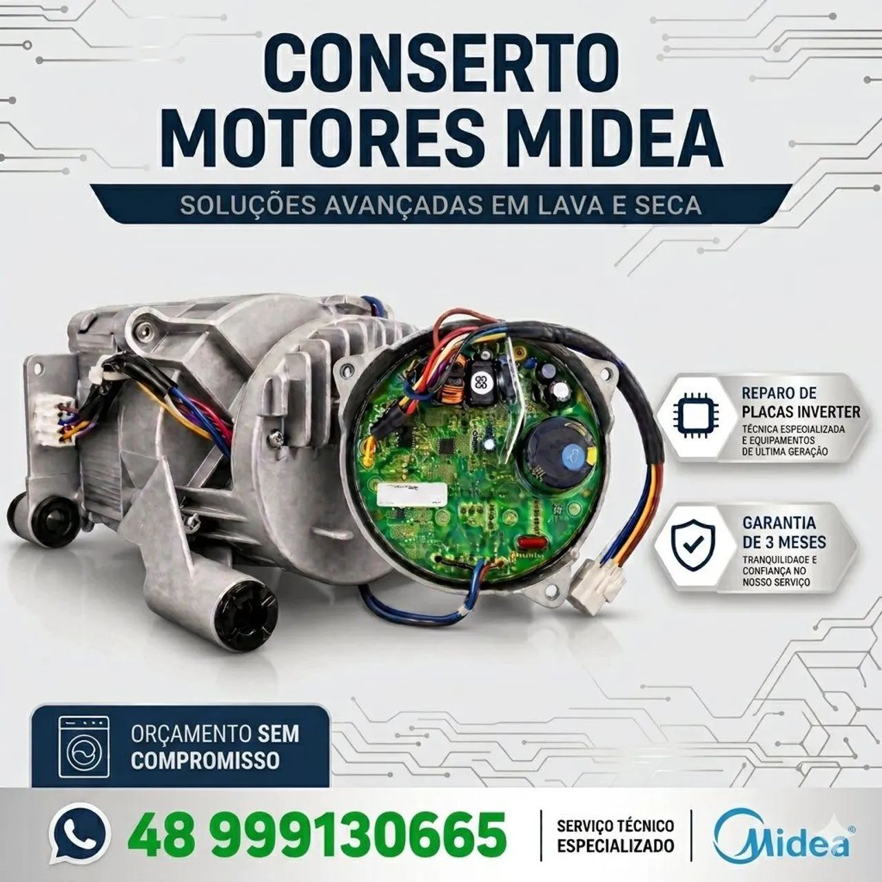 Conserto de motores de Lava e Seca Midea