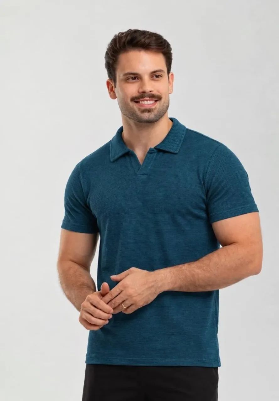 Camisa Polo Texturizada e Piquet - Foto 2