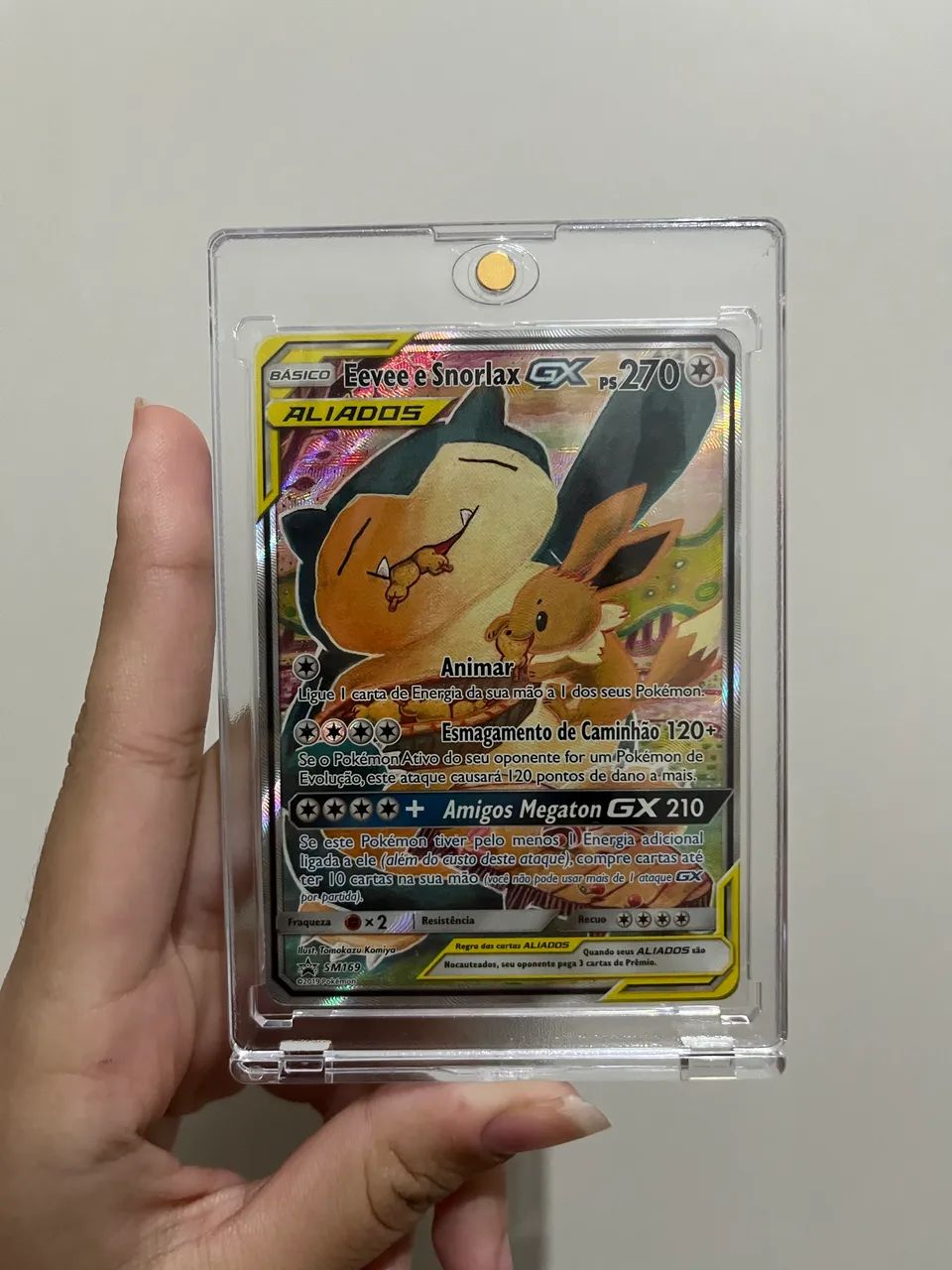 Carta Pokémon Eevee e Snorlax GX