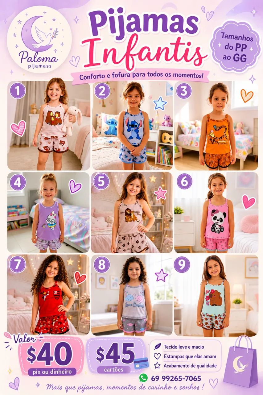 Vendo pijamas novos!