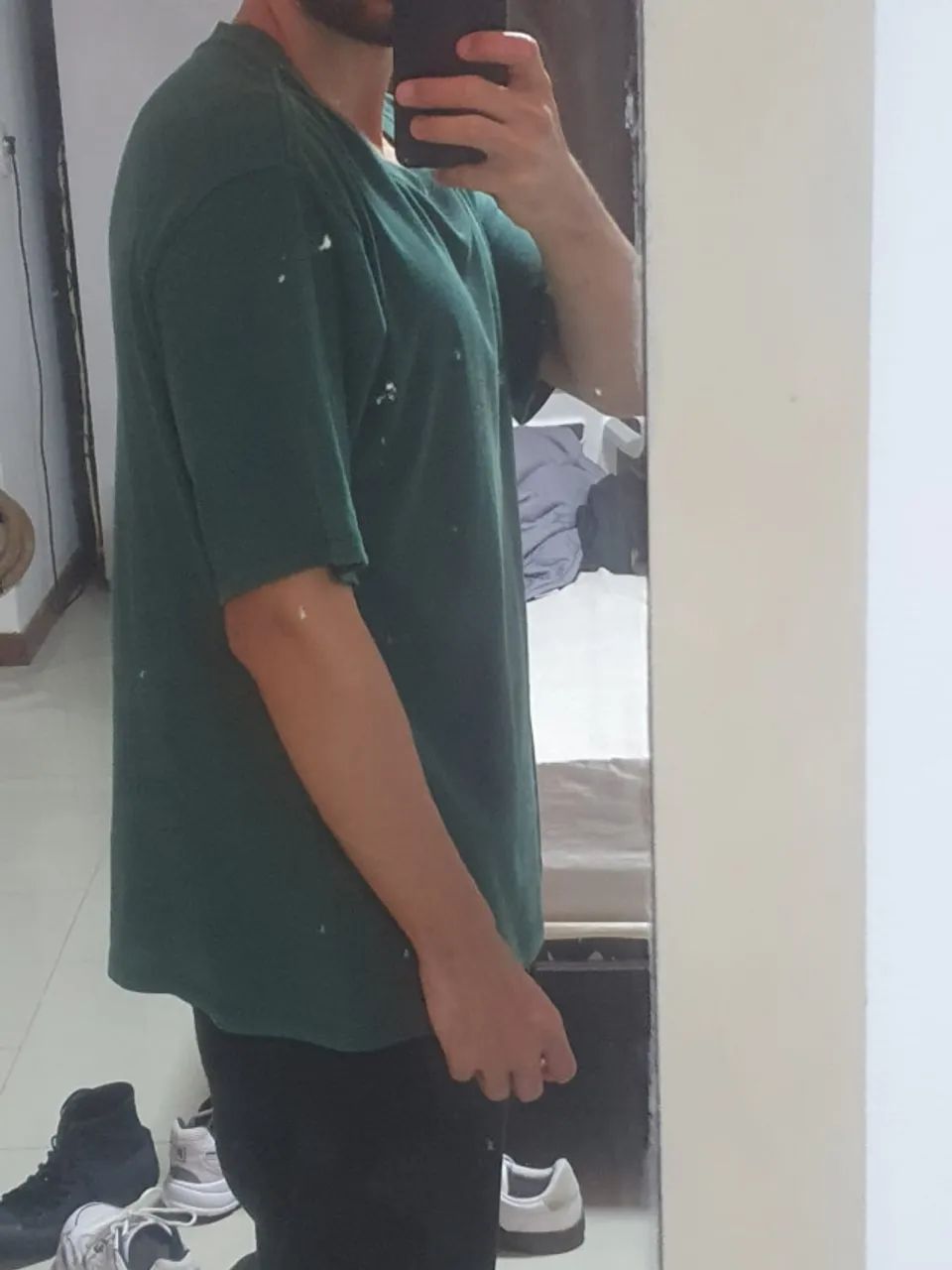 camisa manga curta marfinno verde m  - Foto 2