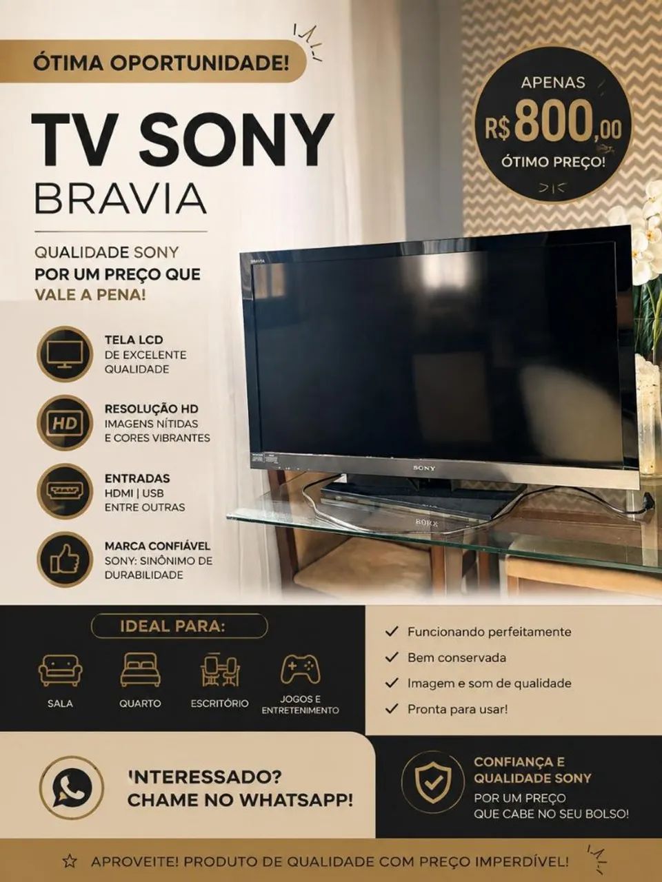 TV.  Sony.  42 polegadas 