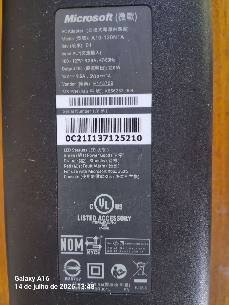 Fonte de alimentação original (microsoft) do Xbox 360 - Foto 2