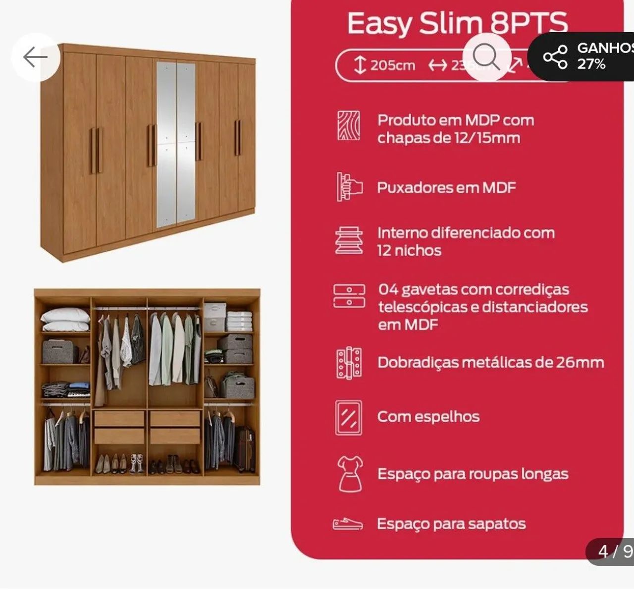 Guarda roupa - Poucos meses de uso - Foto 3