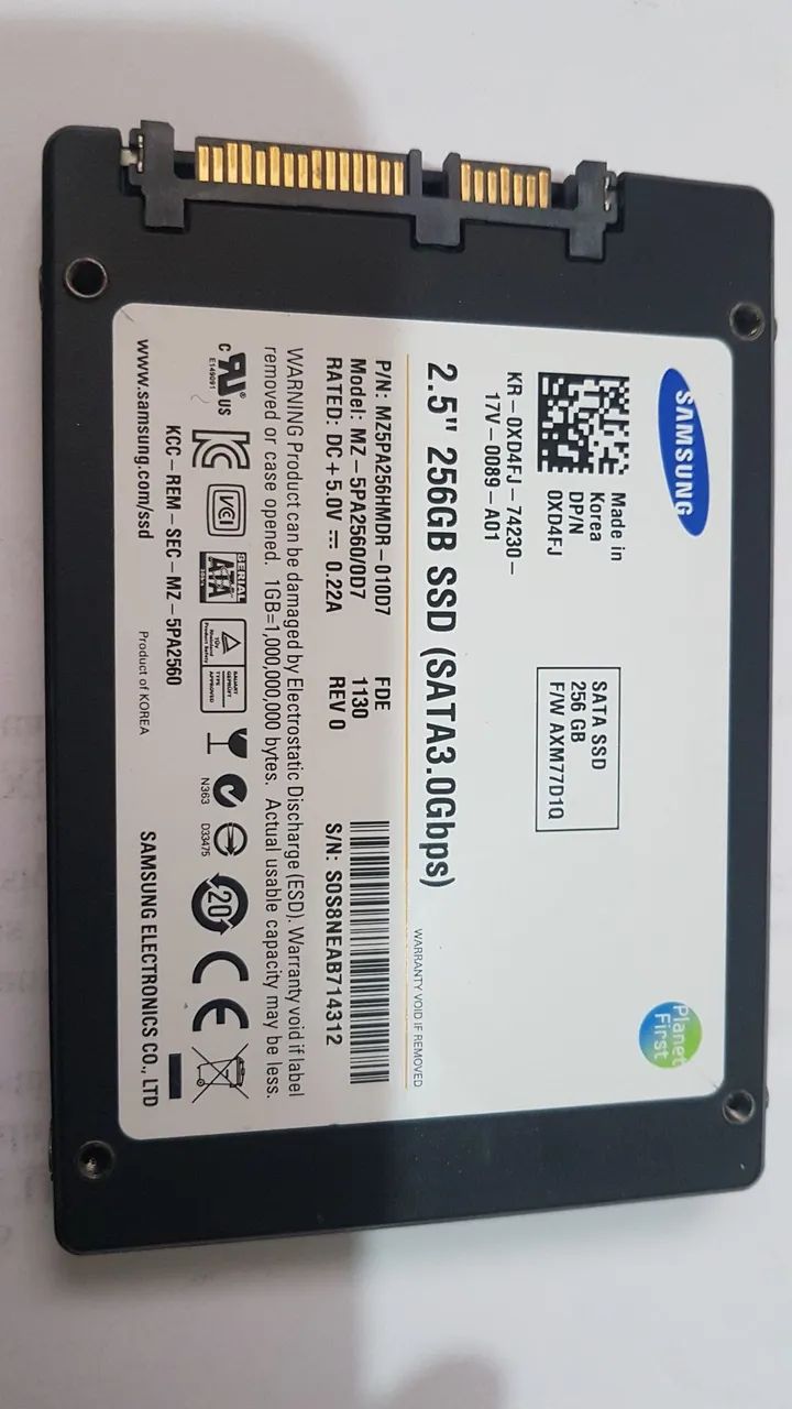 SDD Ssmsung  256gb 