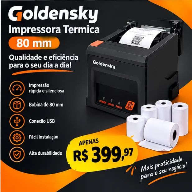 Impressora Térmica 80mm para cupons e impressão geral com 5 bobinas - Foto 4