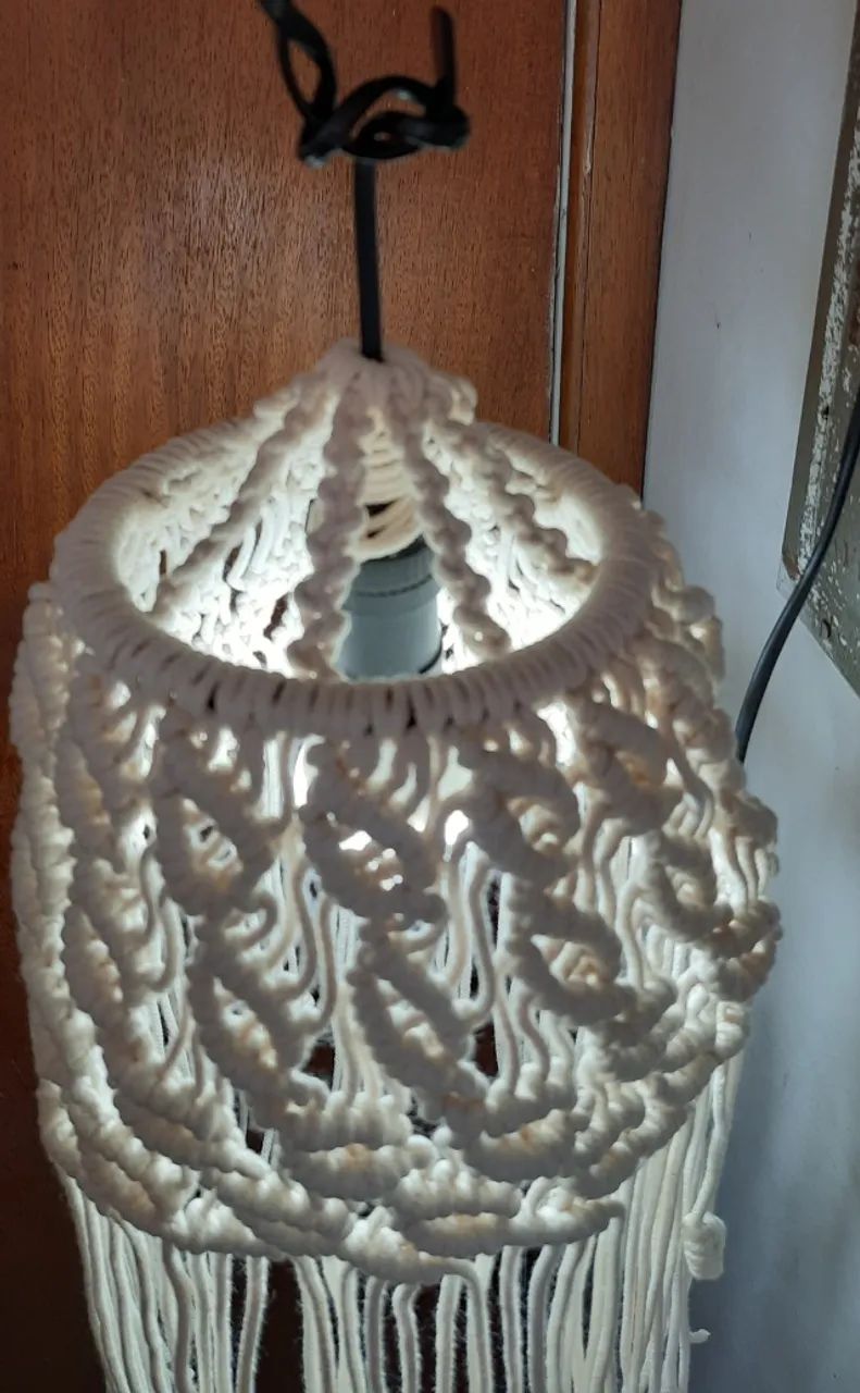 Luminária em Macramê Feita à mão - Foto 5
