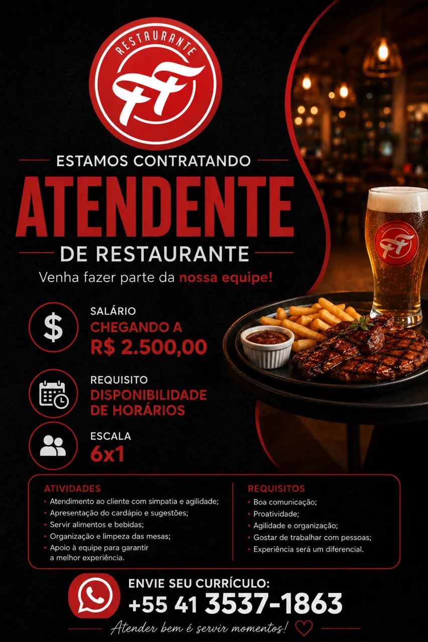 ATENDENTE DE RESTAURANTE 
