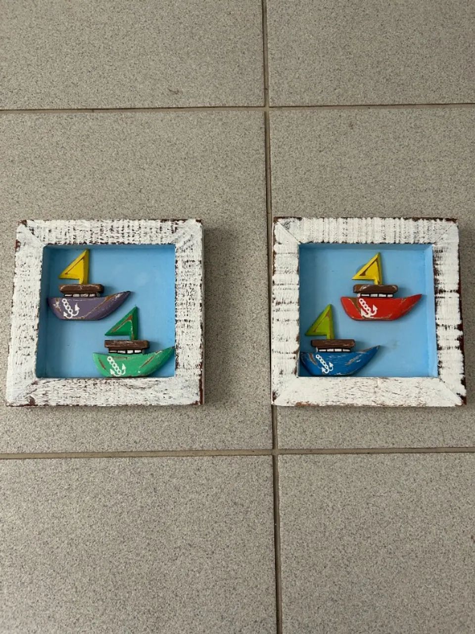Par Quadros Barcos - 20cm x 20cm (cada) - Foto 2