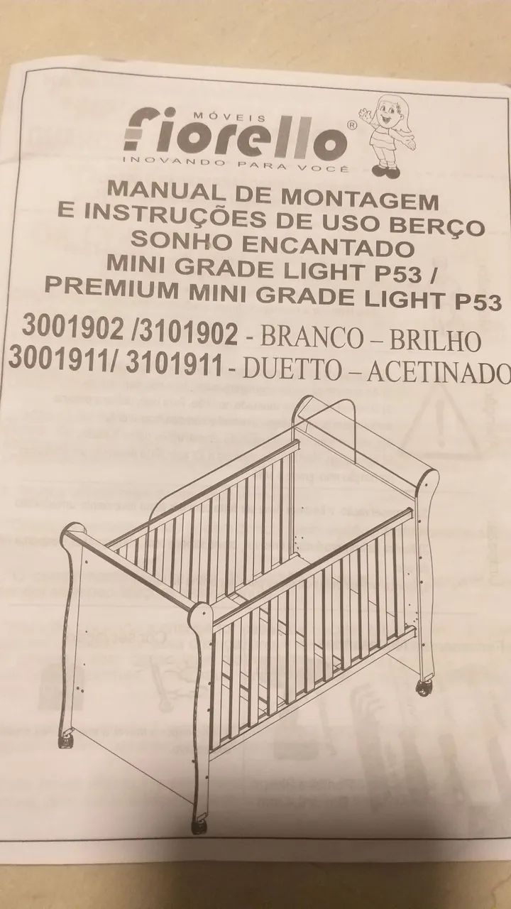 Berço-Cama branco *Sonho Encantado* com rodas - Foto 2