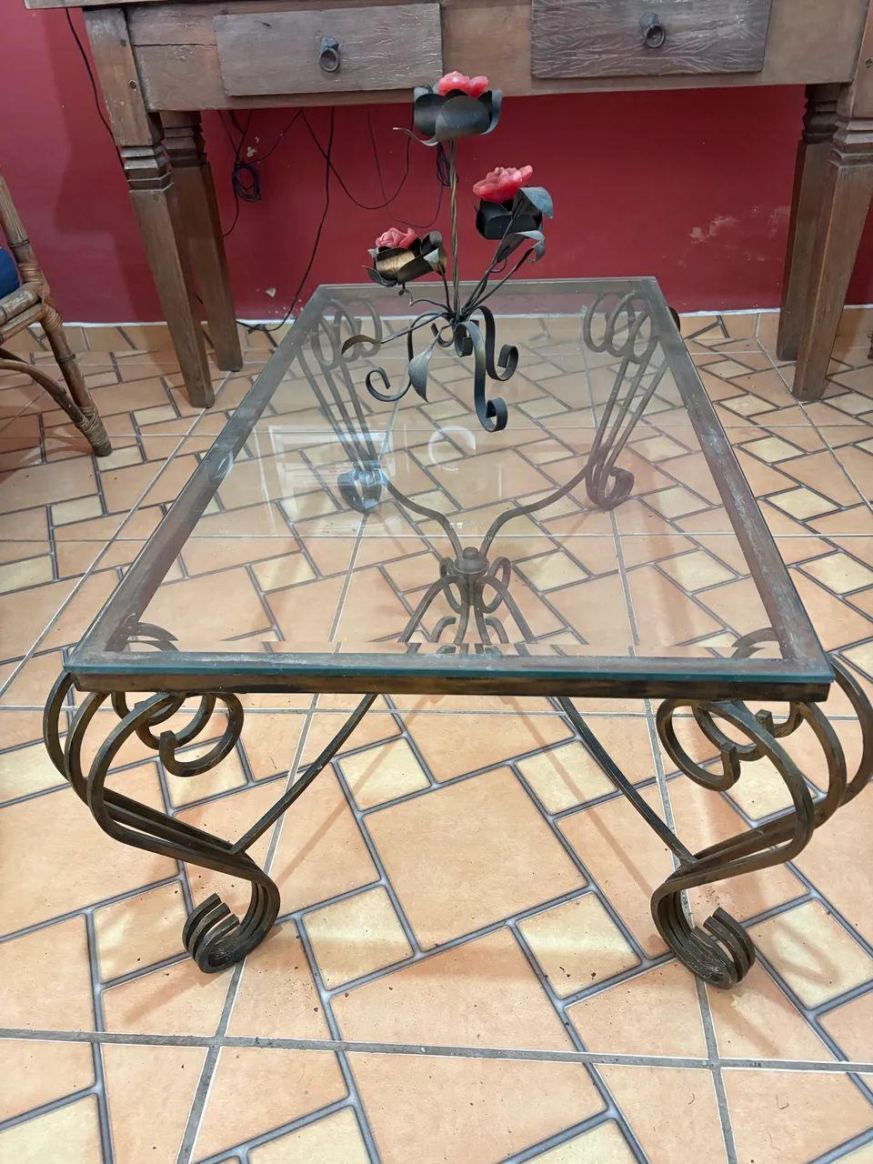 Mesa de centro em ferro com vidro  - Foto 3