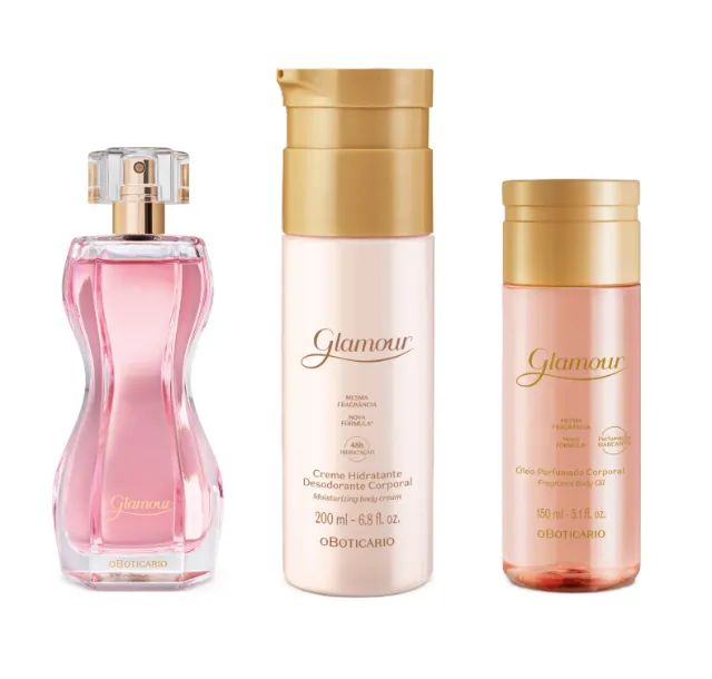 Combo Glamour Perfume + Hidratante + Óleo Corporal