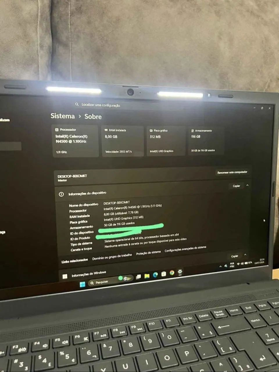 Notebook 8gb RAM Vision C15M Na Caixa - Foto 3