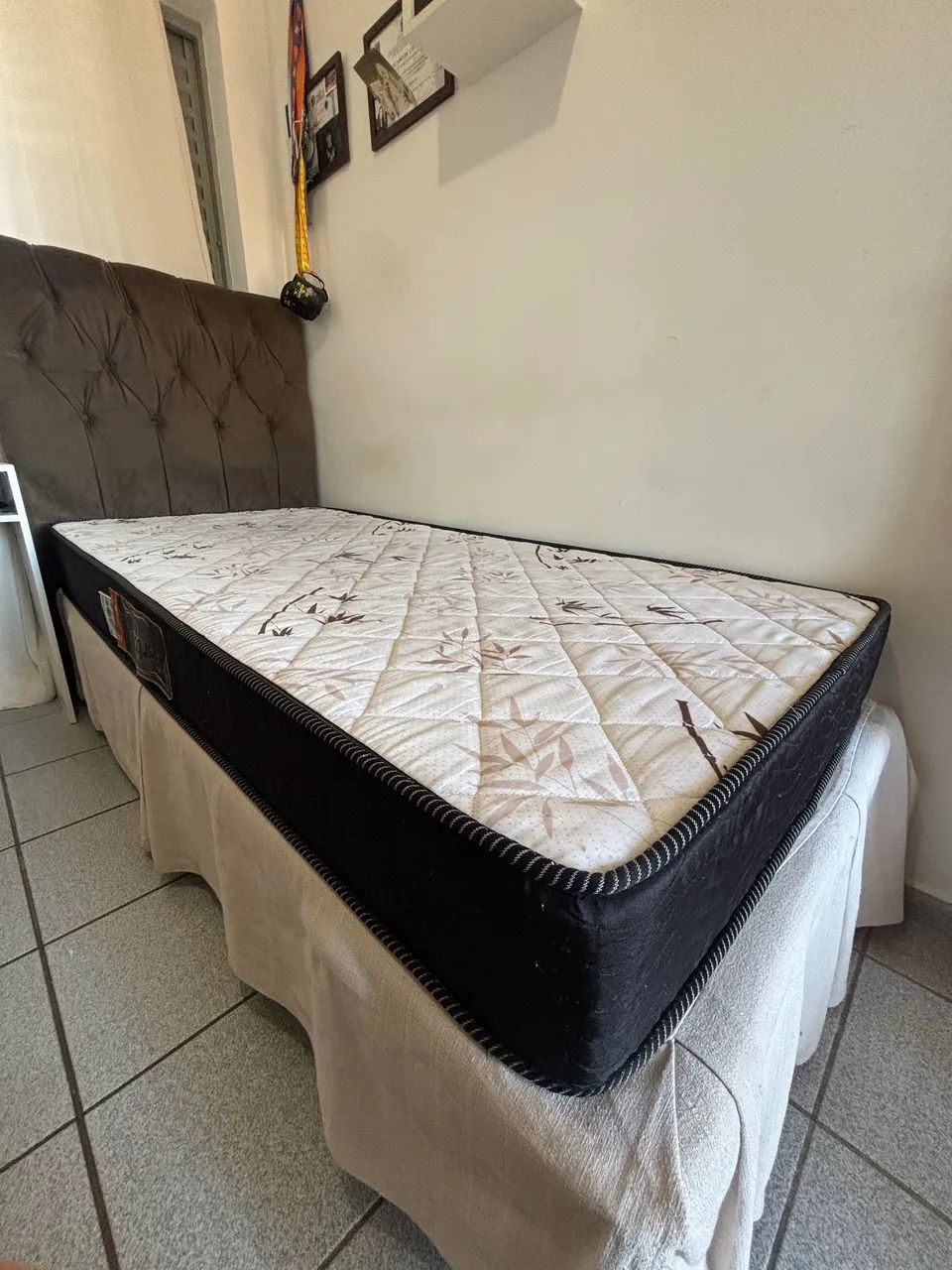 Cama Box Solteiro com Baú + Cabeceira e Colchão | Ótimo Estado