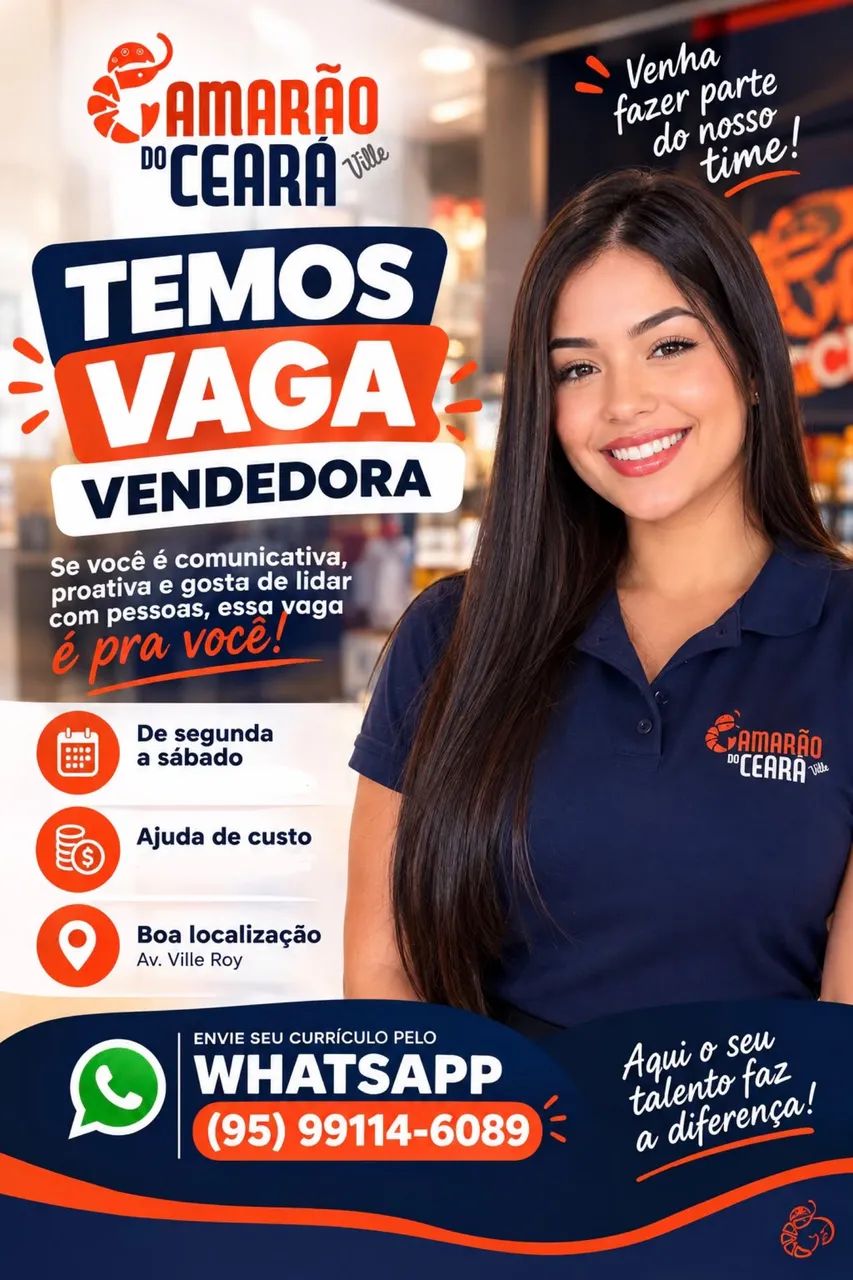 Emprego vendedor ou vendedora 