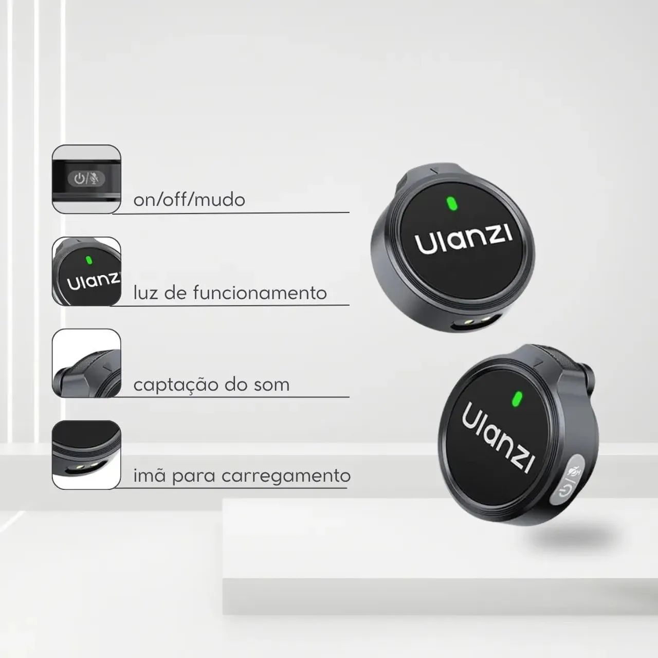 Microfone lapela A21 Ulanzi anti ruído para smartphone - Foto 3