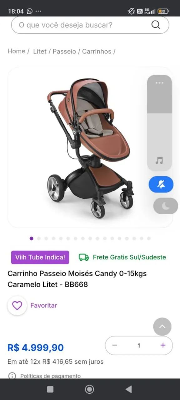 Conjunto de carrinho de bebê luxo  - Foto 2