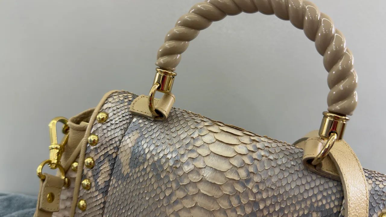 Bolsa Carmem Steffens de Couro de píton - Foto 4