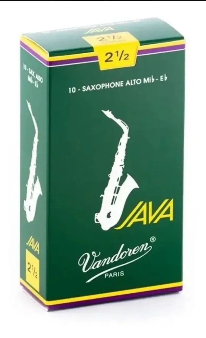 Palheta Vandorem para Sax alto Java 2,5 caixa com 10unid palhetas.