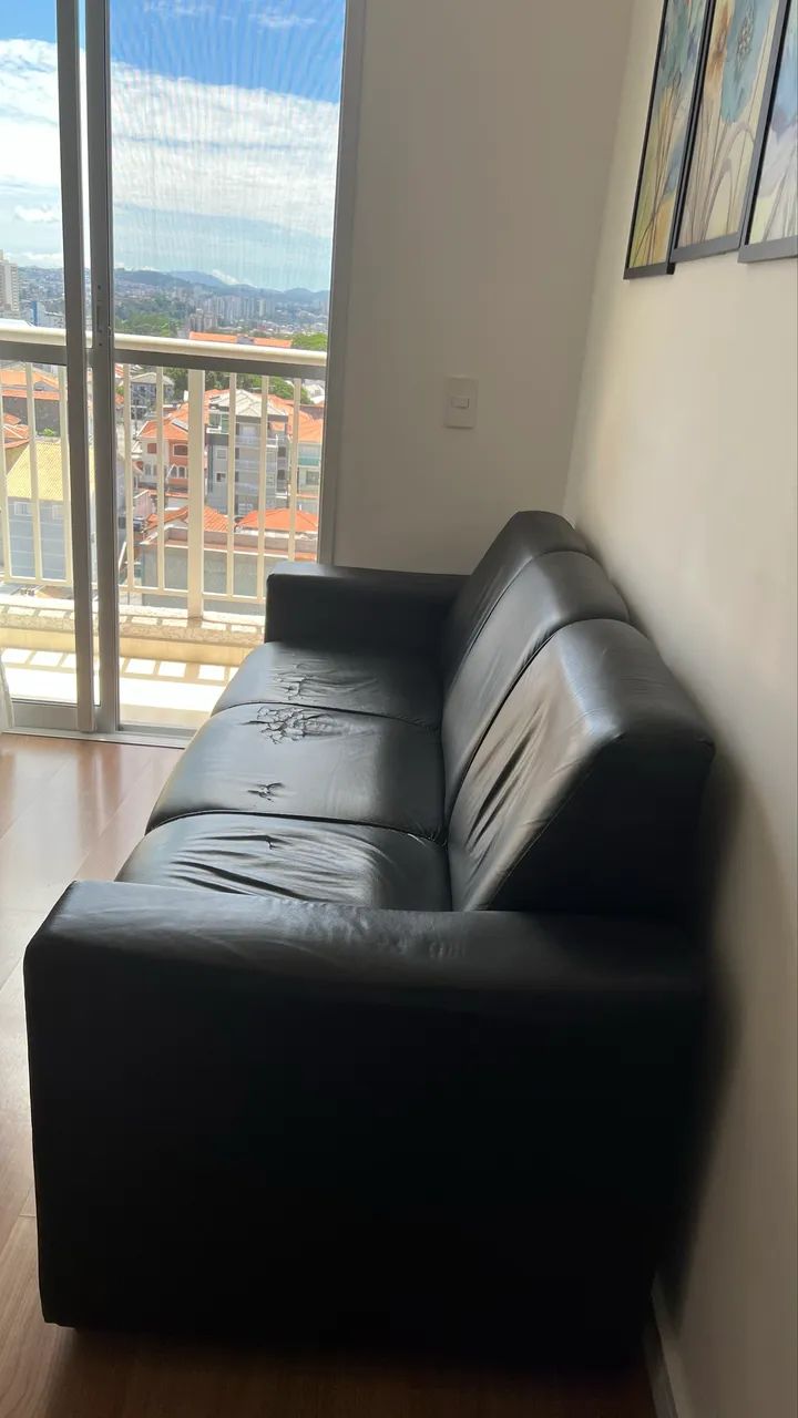 Conjunto de Sofás Corino Preto