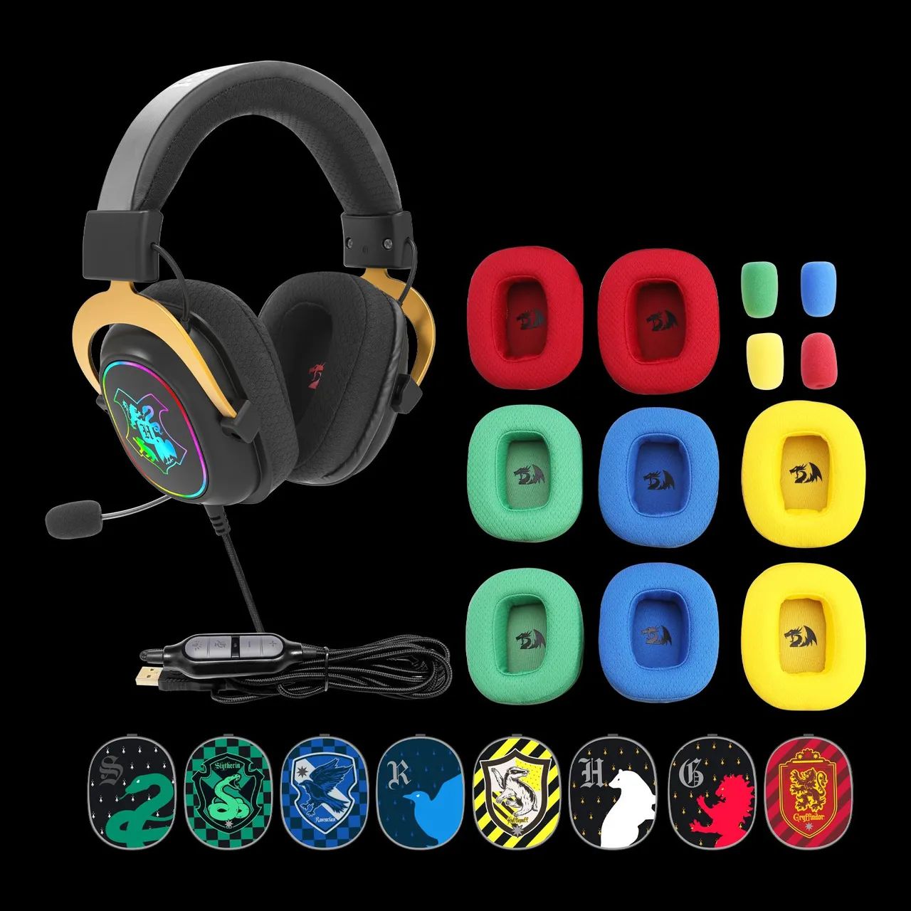 Headset Zeus Hogwarts' Kit Custom Redragon. - Foto 5