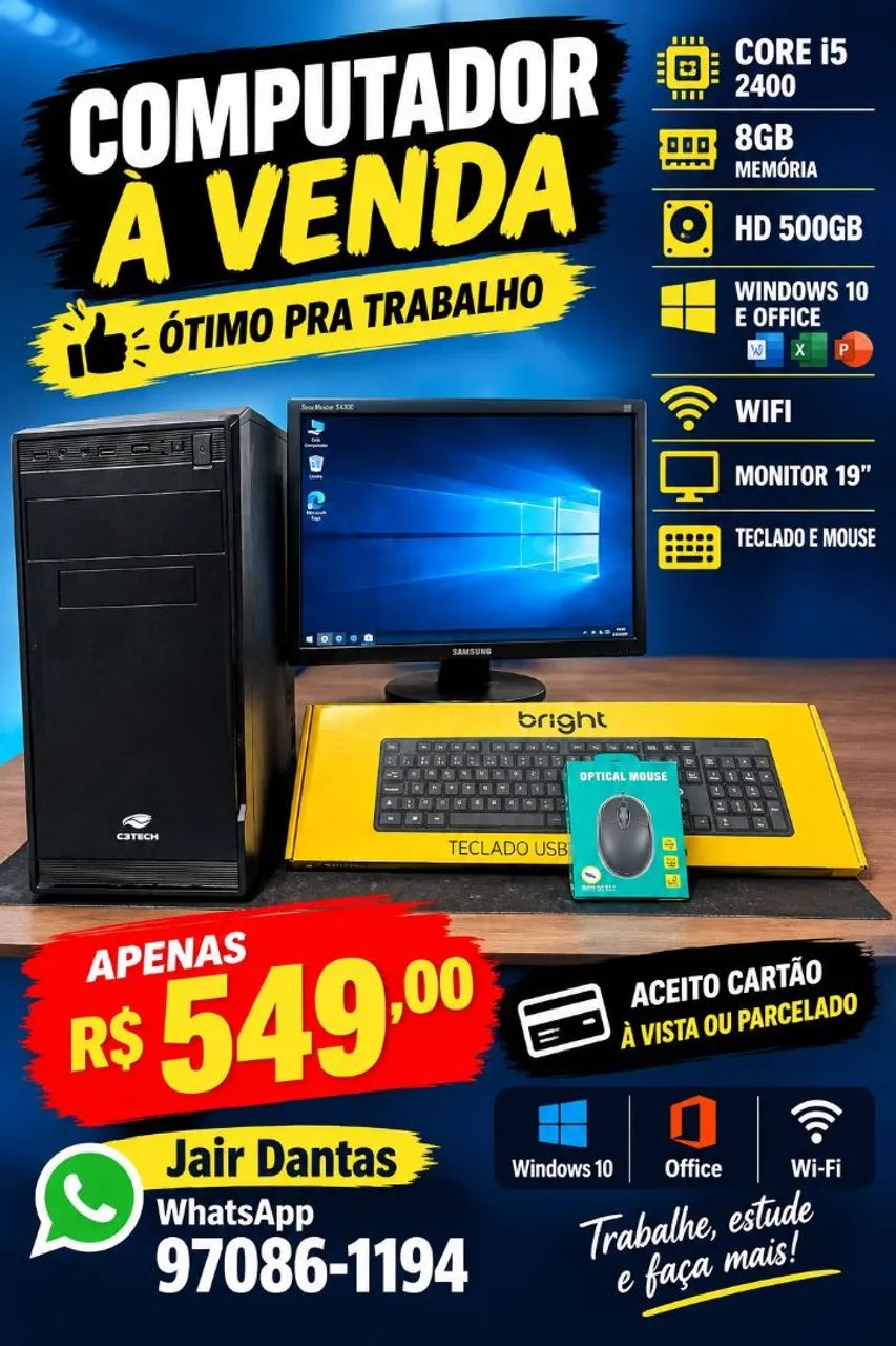 PC home office completo com wifi