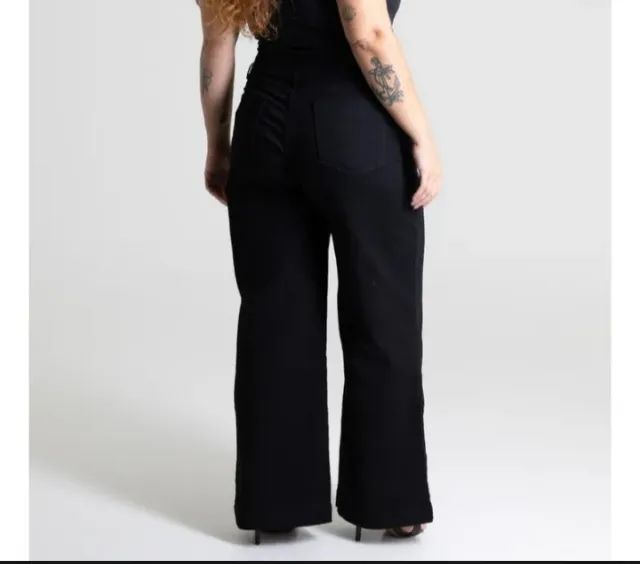 Calça plus size wide lego Sawary - Foto 2