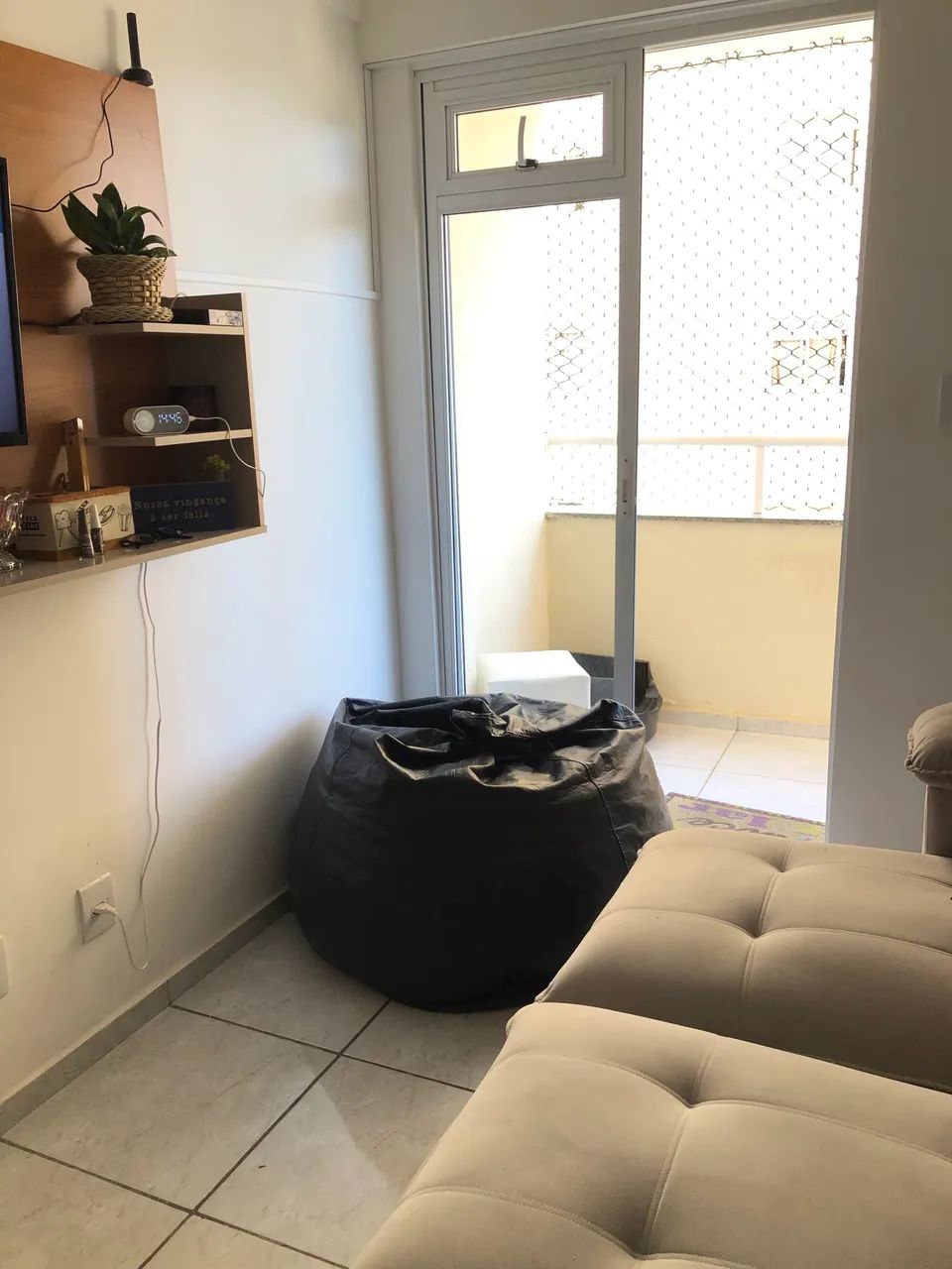 Puff gigante preto em courino  - Foto 2