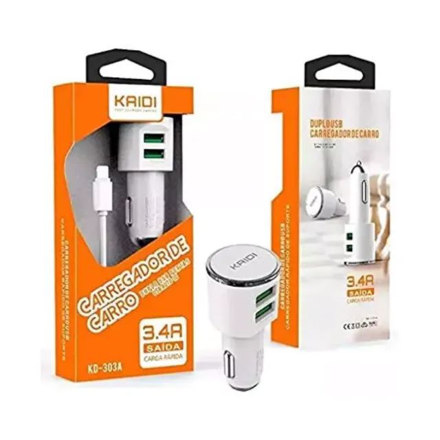 Carregador Veicular Kaidi 3.4A com 2 USB - Foto 2