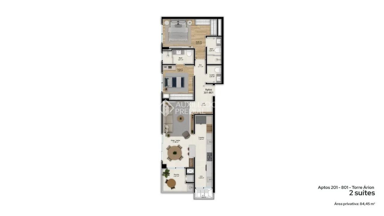 Apartamento com 2 suítes no Acqua Continentale Formacco - Torre 1 - Foto 2