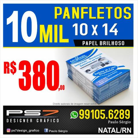 10 Mil panfletos 10 X 14 papel brilhoso impressão só frente