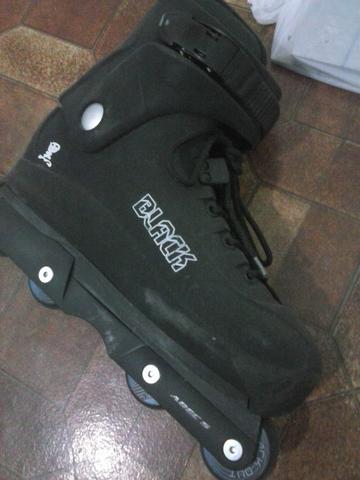 Roller Patins Black Traxx + Kit Proteção completo
