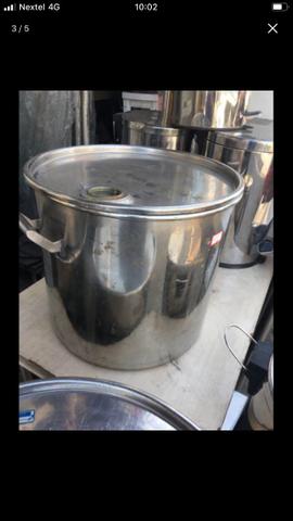 Bombona em aço inox com tampa e alça - Foto 2