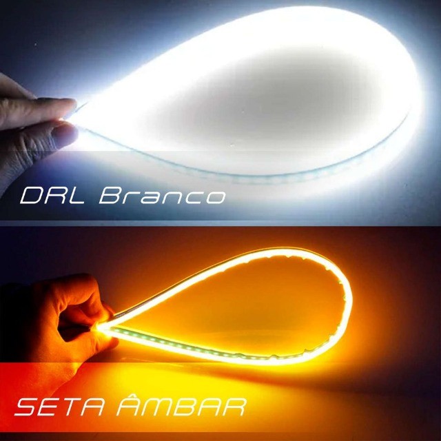 Fita Led  P/farol de carro universal - Drl Dual Color  Sequencial  45cm 60cm - Foto 2