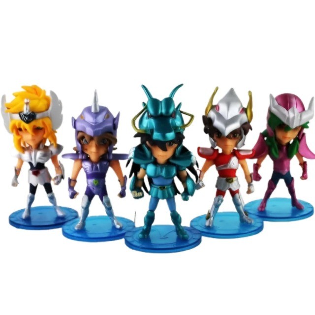 Bonecos Cavaleiros do Zodiaco Seiya Shun Shiryu Hyoga Jabu Figuras Miniatura Action Figure - Foto 3