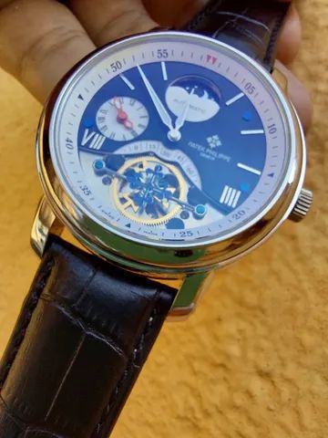 Relogio Patek Calatrava Tourbillon Pulseira Couro
